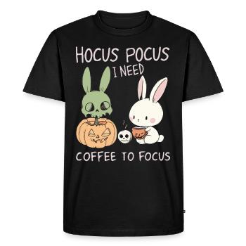 Hocus Pocus Cute Bunnies Halloween Café - T-shirt Premium bio Homme - noir - Devant - Nico (187cm)