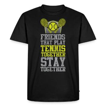 Drôle de joueur de tennis raquette amis - T-shirt Premium bio Homme - noir - Devant - Nico (187cm)