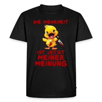 La majorité de mon avis Canard au couteau Halloween - T-shirt Premium bio Homme - noir - Devant - Nico (187cm)