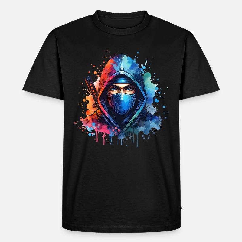 Ninja - Männer Premium Bio T-Shirt - Schwarz