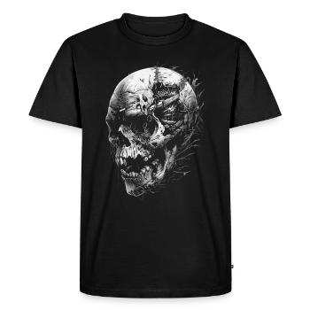 Skull Halloween Zombie - Totenkopf Horror - Men's Premium Organic T-Shirt - black - Front - Nico (187cm)