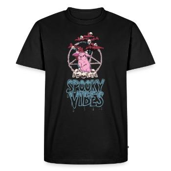 Conception de lapin rose et de crâne - T-shirt Premium bio Homme - noir - Devant - Nico (187cm)