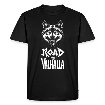 Route agressive du loup viking vers Valhalla - T-shirt Premium bio Homme - noir - Devant - Nico (187cm)