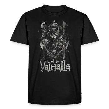 Sinister Wolf Road to Valhalla Design - Men's Premium Organic T-Shirt - black - Front - Nico (187cm)
