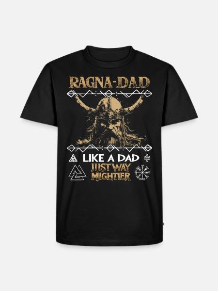 RAGNA-DAD Mægtig viking til fars dag - Herre Premium økologisk T-shirt - sort