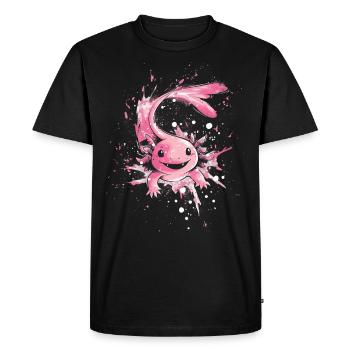 Axolotl kawaii pour les enfants et les amoureux des animaux - T-shirt Premium bio Homme - noir - Devant - Nico (187cm)