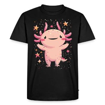 Kawaii Axolotl sous les étoiles pour les fans d’axolotl - T-shirt Premium bio Homme - noir - Devant - Nico (187cm)