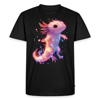 Axolotl magique lumineux avec électricité - T-shirt Premium bio Homme - noir - Devant - Nico (187cm)
