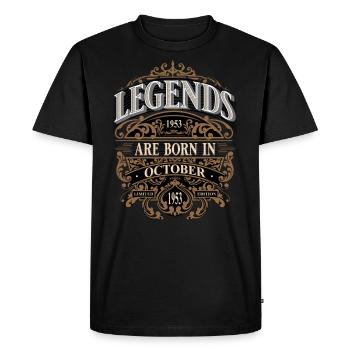 1953 Octobre Naissance Anniversaire Année de naissance - T-shirt Premium bio Homme - noir - Devant - Nico (187cm)