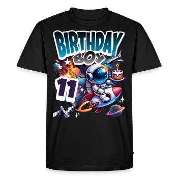 Astronaut 11th Birthday Space - Men's Premium Organic T-Shirt - black - Front - Nico (187cm)