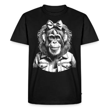 T-shirt orang-outan fantaisie avec illustration musicale - T-shirt Premium bio Homme - noir - Devant - Nico (187cm)
