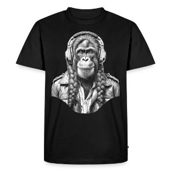 Tête de singe dans le style heavy metal sur la chemise - T-shirt Premium bio Homme - noir - Devant - Nico (187cm)