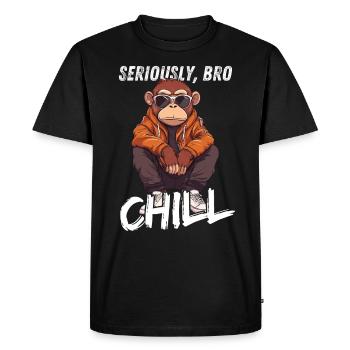 Seriously Bro Chill Monkey for Gamer Gamers - Men's Premium Organic T-Shirt - black - Front - Nico (187cm)