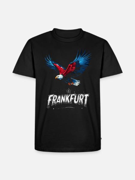 Frankfurt Eagle Colori FFM Patriots - Maglietta ecologica premium da uomo - nero