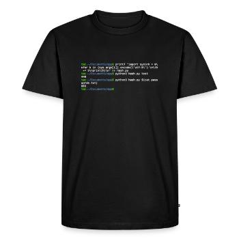 linux shell python hash - T-shirt Premium bio Homme - noir - Devant - Nico (187cm)