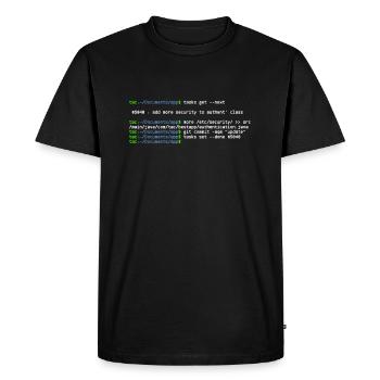 linux shell more security - T-shirt Premium bio Homme - noir - Devant - Nico (187cm)