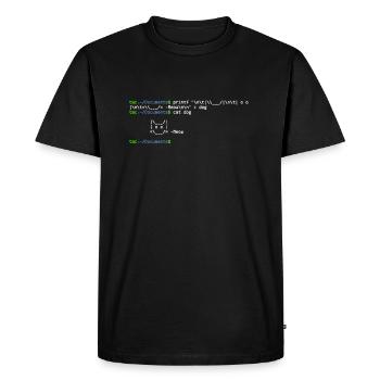 linux shell cat - T-shirt Premium bio Homme - noir - Devant - Nico (187cm)
