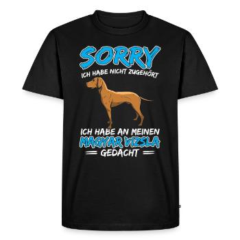 Penser au chien d’arrêt Magyar Vizsla - T-shirt Premium bio Homme - noir - Devant - Nico (187cm)