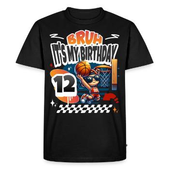 12e anniversaire de basket-ball - T-shirt Premium bio Homme - noir - Devant - Nico (187cm)