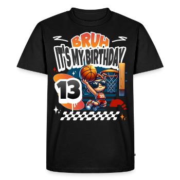 13e anniversaire de basket-ball - T-shirt Premium bio Homme - noir - Devant - Nico (187cm)