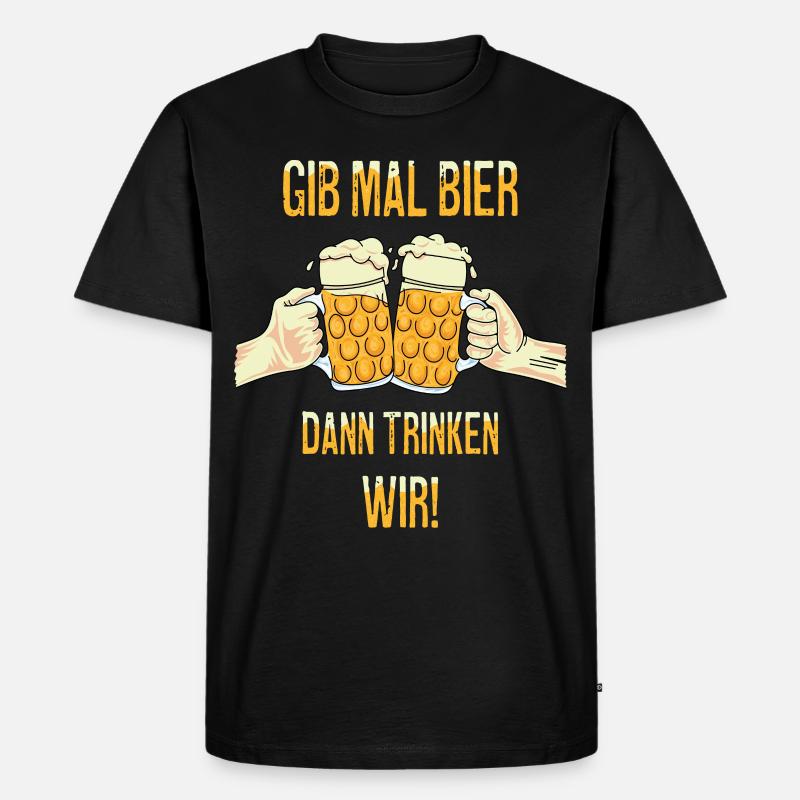 Gib mal Bier - Männer Premium Bio T-Shirt - Schwarz