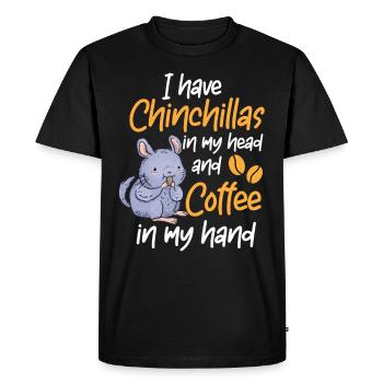 Chinchilla and Coffee Rodent Chinchillas - Men's Premium Organic T-Shirt - black - Front - Nico (187cm)