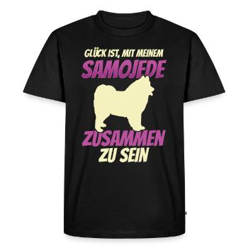 With my Samoyed his Samoyed Spitz Samoyed Samoyed - Men's Premium Organic T-Shirt - black - Front - Nico (187cm)