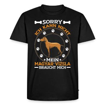 Magyar Vizsla a besoin de moi chien d’arrêt - T-shirt Premium bio Homme - noir - Devant - Nico (187cm)