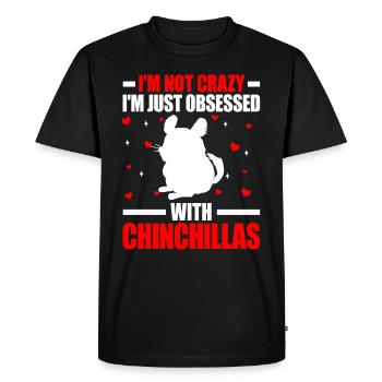 Chinchilla pas fou rongeur souris laineuse - T-shirt Premium bio Homme - noir - Devant - Nico (187cm)