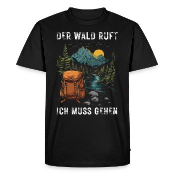 La forêt appelle la randonnée en plein air Nature pour les explorateurs - T-shirt Premium bio Homme - noir - Devant - Nico (187cm)