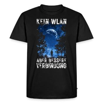 Pas de wifi Meilleure connexion Plein air Nature Randonnée - T-shirt Premium bio Homme - noir - Devant - Nico (187cm)