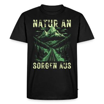 Nature en marche - soucis de la randonnée en montagne en plein air - T-shirt Premium bio Homme - noir - Devant - Nico (187cm)