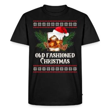 Old Fashioned Whiskey Funny Christmas Cocktail - Men's Premium Organic T-Shirt - black - Front - Nico (187cm)
