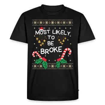 Tenue de famille de Noël probablement cassée - T-shirt Premium bio Homme - noir - Devant - Nico (187cm)