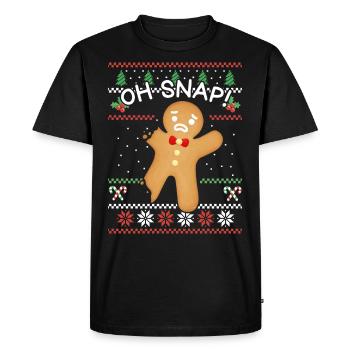 Oh Snap Gingerbread Man Tenue de pâtisserie de Noël - T-shirt Premium bio Homme - noir - Devant - Nico (187cm)