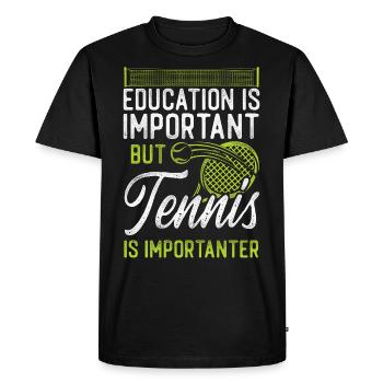 Funny Tennis Player Racket - Men's Premium Organic T-Shirt - black - Front - Nico (187cm)