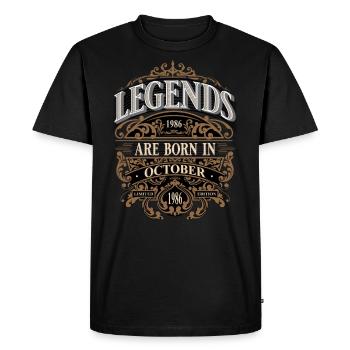 1986 Octobre Naissance Anniversaire Année de naissance - T-shirt Premium bio Homme - noir - Devant - Nico (187cm)
