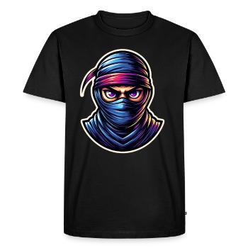 Ninja - T-shirt Premium bio Homme - noir - Devant - Nico (187cm)