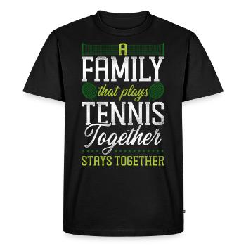 drôle de joueur de tennis raquette famille - T-shirt Premium bio Homme - noir - Devant - Nico (187cm)