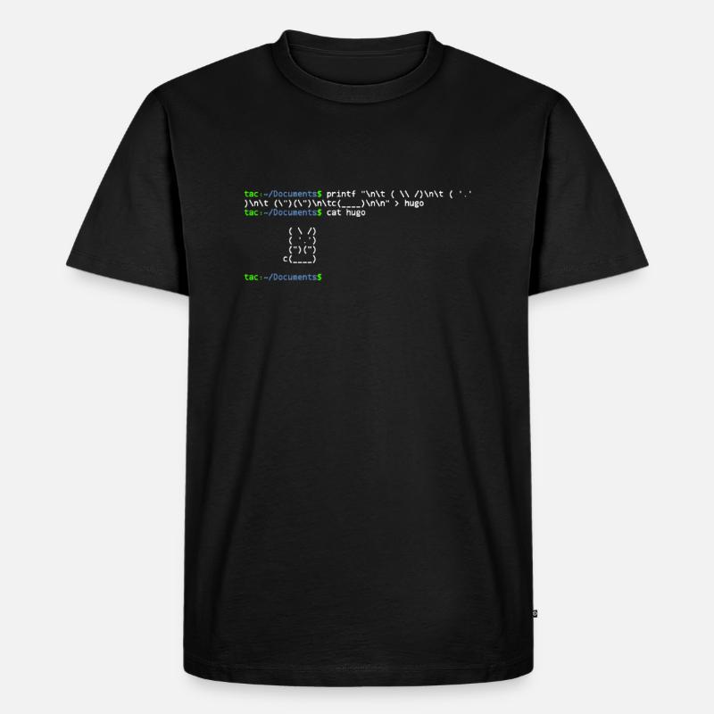 linux shell rabbit - T-shirt Premium bio Homme - noir