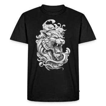 T-shirt de fans de tatouage avec motif de tigre détaillé - T-shirt Premium bio Homme - noir - Devant - Nico (187cm)