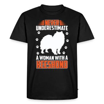 Wolfspitz femme avec un keeshond - T-shirt Premium bio Homme - noir - Devant - Nico (187cm)