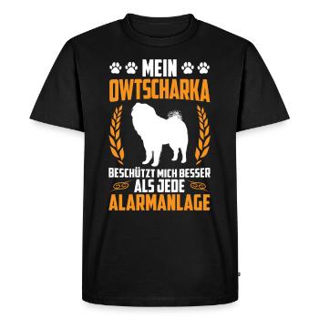 Ovcharka mieux qu’alarmer Caucasien Ovcharka - T-shirt Premium bio Homme - noir - Devant - Nico (187cm)