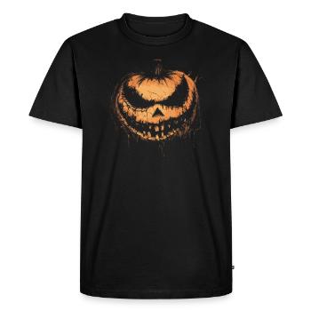 Halloween Costume Horror - Creepy Pumpkin Face - Men's Premium Organic T-Shirt - black - Front - Nico (187cm)