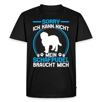 Sheep Poodle Needs Me Old German Herding Dog - Men's Premium Organic T-Shirt - black - Front - Nico (187cm)