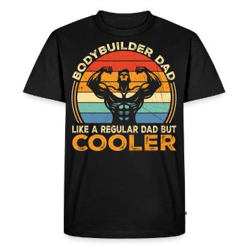Bodybuilder Dad Like Regular Dad But Cooler | Dad - Men's Premium Organic T-Shirt - black - Front - Nico (187cm)