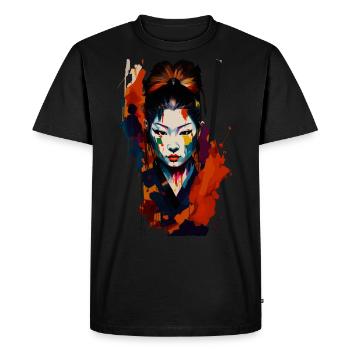 Guerrier samouraï - Splash Art - T-shirt Premium bio Homme - noir - Devant - Nico (187cm)