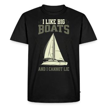 J’aime les grands bateaux et je ne peux pas mentir - voilier - T-shirt Premium bio Homme - noir - Devant - Nico (187cm)