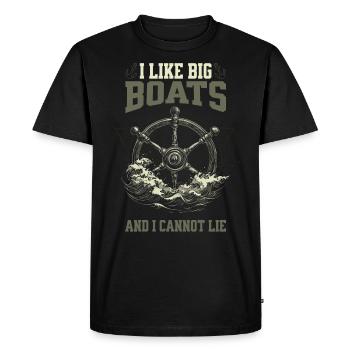 J’aime les gros bateaux et je ne peux pas mentir Conception du volant - T-shirt Premium bio Homme - noir - Devant - Nico (187cm)