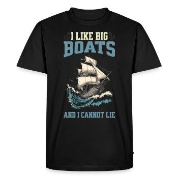 J’aime les grands bateaux et je ne peux pas mentir – voilier - T-shirt Premium bio Homme - noir - Devant - Nico (187cm)